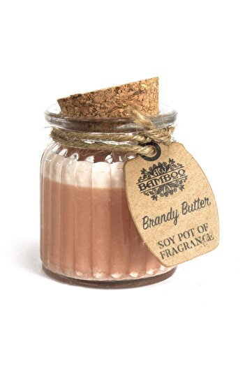 OEM Scented Soy Wax Candle Brandy Butter – in Glass Jar with Cork Lid | Velvety Aroma, Clean Burn