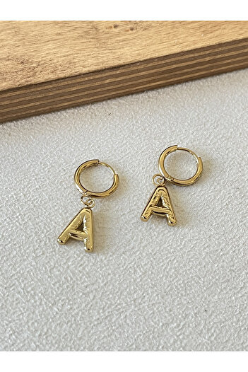 Rupen Kraft 316 L Surgical Steel Letter Earring a Letter Steel Balloon Earring