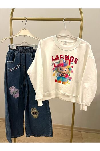 İncilay Kids Labubu Jeans Pants Set