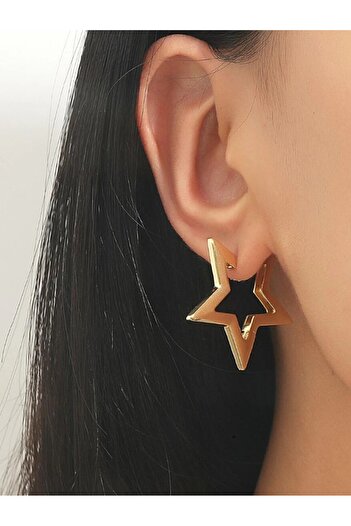 Inovius Star Shaped Gold Earrings