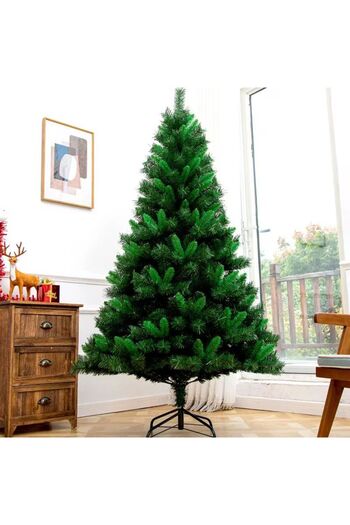 hoffmans 2.1M Artificial Christmas Tree with Thick Branches + Metal Stand – Ideal for Holiday Decor