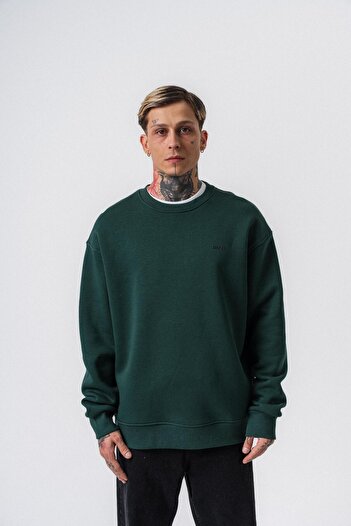 Respire Men's Basic Oversize Sweatshirt with Text Detail Nefti