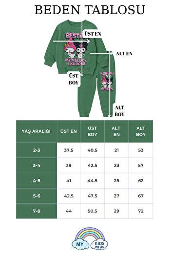 My Kids Wear Girl's 3 Thread Seasonal Printed Suit 3-10 Years Old