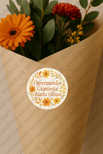 sanatıbedi 50 Pcs Teacher's Day Sticker - Gift Shipping Packaging Label 3X3 cm