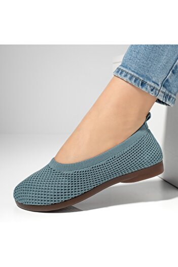 BMoD Espadrile cu talpă plată din material textil albastru deschis pentru femei MOD13064