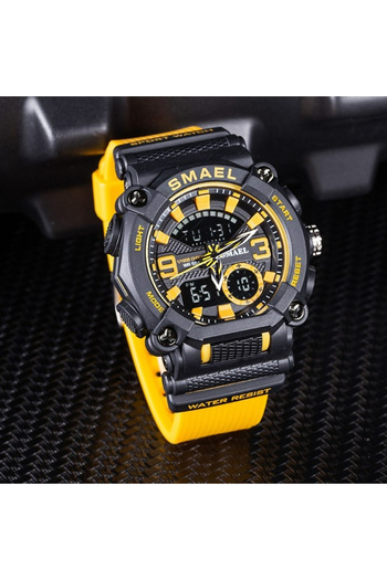 SMAEL Men's Watch 5 atm Sport Digital Alarm Orange