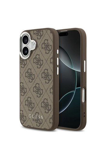 Guess Case for iPhone 17, Hardcase 4G Classic Logo MagSafe, Brown