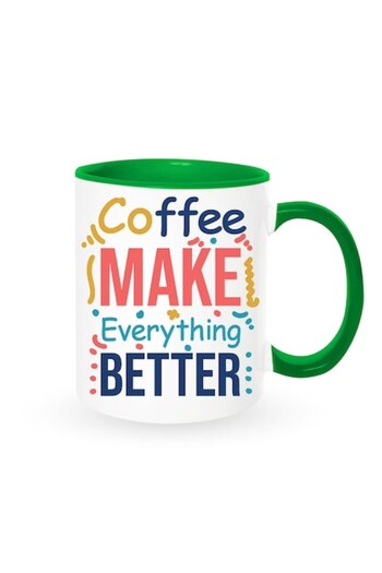 OEM Personalized Mug with Message: 'Coffee Makes Everything Better', Betaprint, Coffee Model, White with