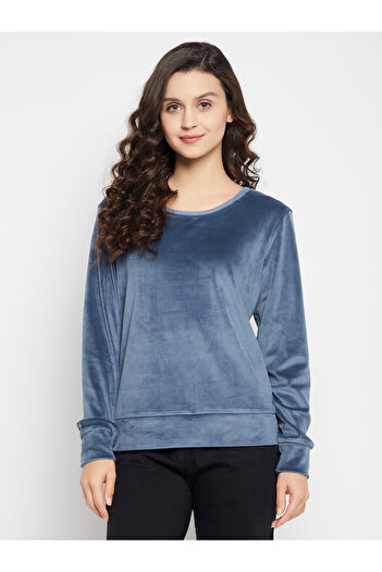 iza Chic Basic Sweatshirt in Navy – Velour