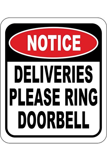 BPA ® Notice Deliveries Please Ring Doorbell Aluminum Composite Outdoor Sign 21.6x25.4 cm