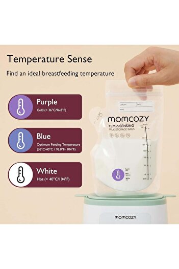 Momcozy Breast Milk Storage Bags - 60 Bags with Temperature Sensing Feature