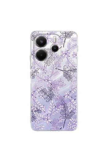 PrintiFy Floral Lilac Printed Transparent Case with Camera Protection Compatible with Xiaomi Redmi Note 14 5g