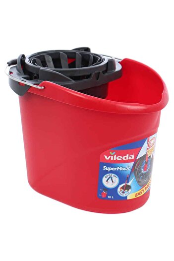 Vileda Plastic bucket with squeezer, red color, capacity 10L