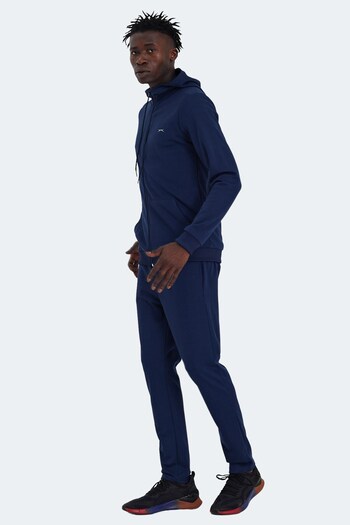 Slazenger Ανδρικό σετ αθλητικής φόρμας με κουκούλα και τσέπες σε μπλε ναυτικό χρώμα