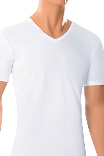 Öts 2 Pack Men's Modal V-Neck T-Shirt White