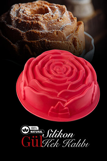 grimorlife Silicone Large Rose Pattern Cake Mold Baking Mold 23 cm - Non-Stick