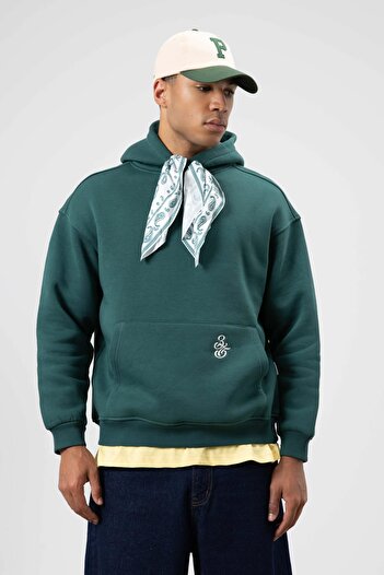 VAMOSCLO Oversize Scarf Detailed Hooded Sweatshirt Nefti