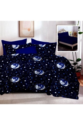 Pucioasa 6-piece finet bedding set, dark blue universe