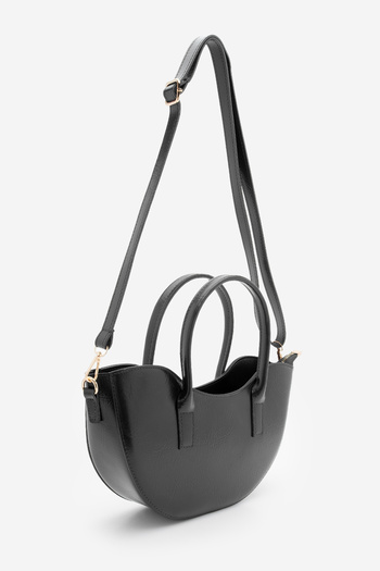 Marjin Women's Zipper Closure Hand and Shoulder Bag Foren Black