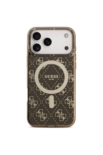 Guess Case for iPhone 17 Pro, IML 4G Background MagSafe, Brown