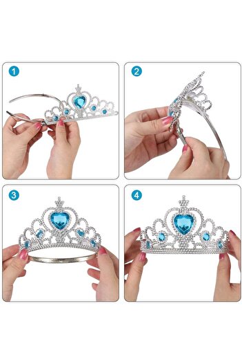 Mustran Frozen Blue Heart and Stone Elsa Crown