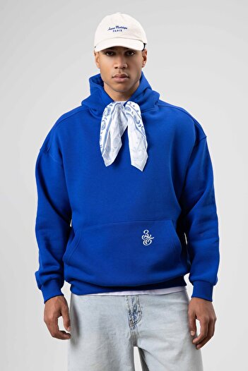 VAMOSCLO Oversize Scarf Detailed Hooded Sweatshirt Saks