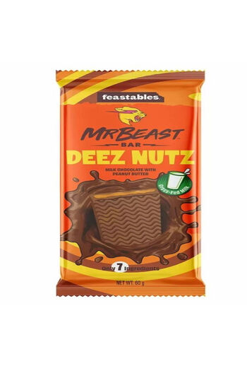 Mrbeast Mr Beast Bar Deez Nuts Milk Chocolate with Peanut Butter 60G X 180