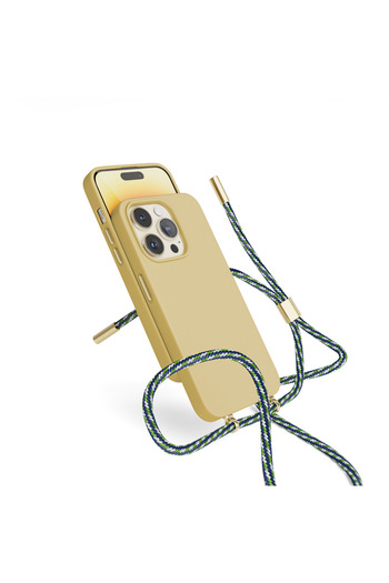 Epico protective case with lanyard for iPhone 14 Pro Max, Silicone, Sand