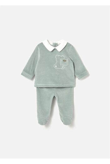 MAYORAL Baby Boy Velvet Top and Bottom Set Mint 2562