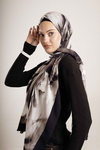 Akel Patterned Cotton Silk Shawl Pattern-3