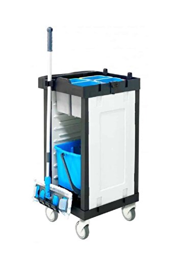 DacEnergy Cleaning cart, plastic frame with walls, 4 buckets for pre-impregnated cloths...