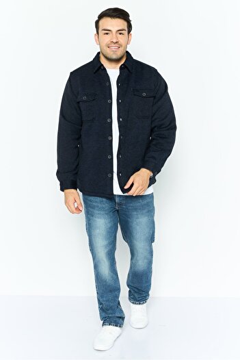 Weatherproof Men Spread Collar Heather Long Sleeve Sweatshirts, Black