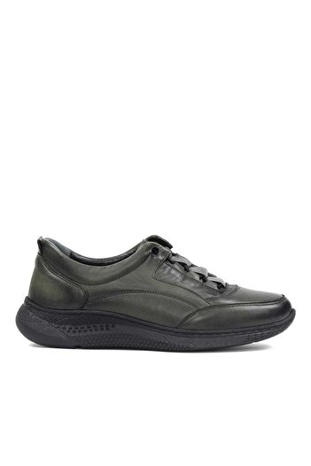 Celal Gültekin Women's Khaki Thick Sole Leather Sneaker