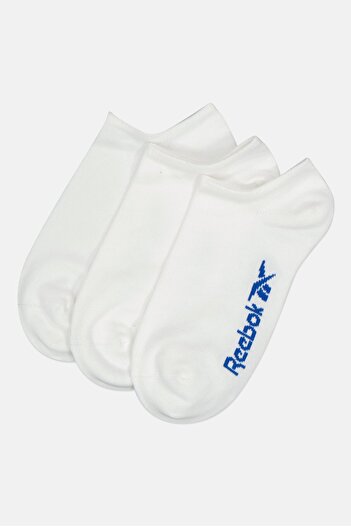 Reebok 3 أزواج من الجوارب الرجالية ذات القطع المنخفض بشعار العلامة التجارية، باللون الأبيض