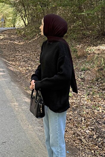 lamelif Thin Knitted Sweater Black