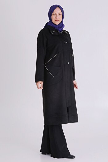 behrem Plus Size Hijab Suede Cap 25129 Black