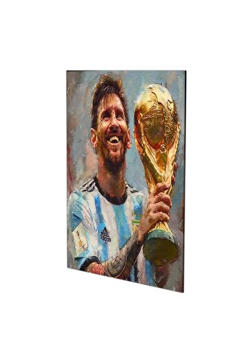 Generic Lionel Messi Holding the World Cup Wall Plaque - S-0011
