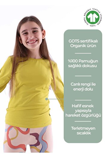 Ozmoz By Mukadder Özden Organic Light Green Winter Girls' Sweatshirt