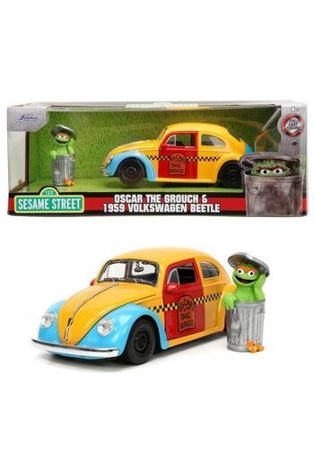 Jada Vw Beetle 1959 with Oscar The Grouch figure - 1/24