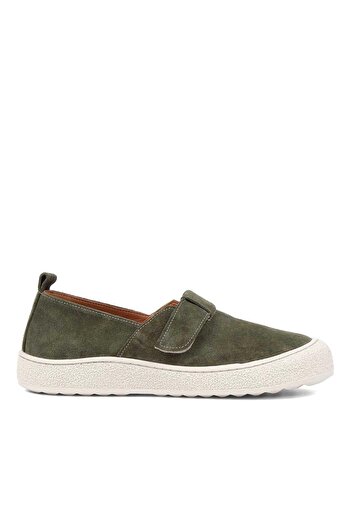 Celal Gültekin Women's Khaki Thick Soled Suede Leather Shoes