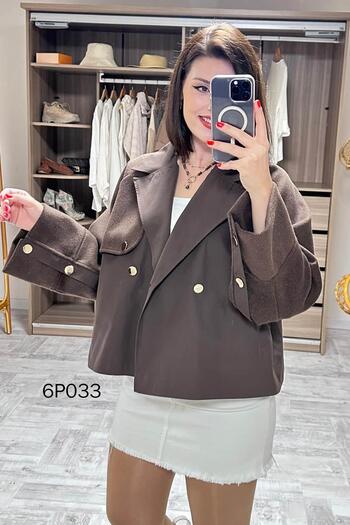 İnce Topuk Prive Series Cashmere Garnished Jacket 6P033