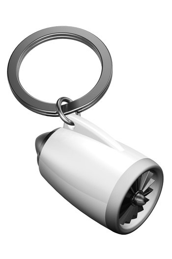 Metalmorphose Metal keychain, airplane engine model,