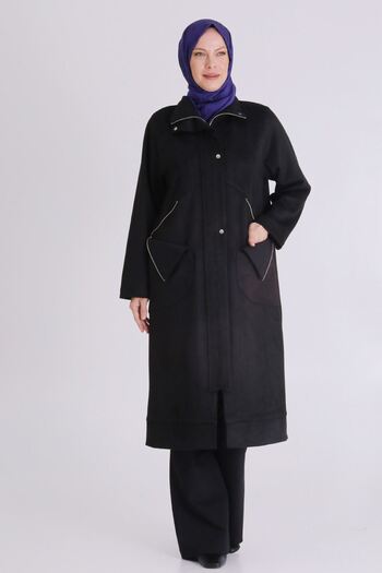 behrem Plus Size Hijab Suede Cap 25129 Black