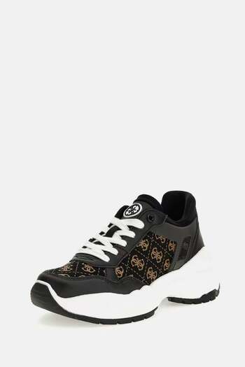 Guess women's black shoes with monogrammed pattern Black