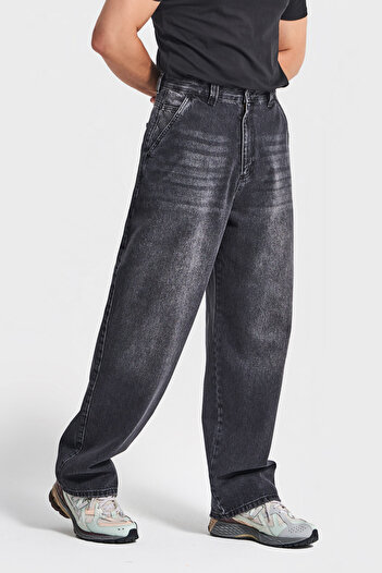 its basic Ανδρικό τζιν καπνιστό χρώμα 2w5-1 Skater Fit Loose Fit 100% βαμβακερό τζιν