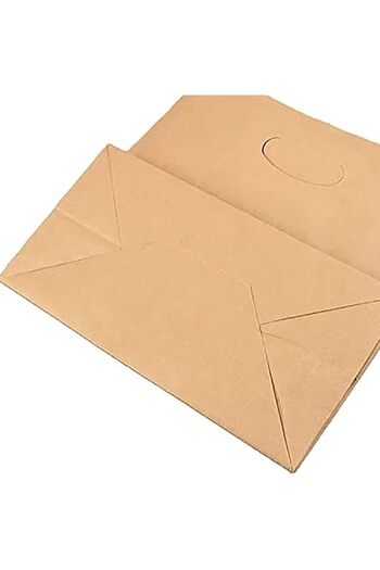 Halapack [10PCS] Kraft Paper Bag Brown Medium Size [ W28 × H28 × G16 cm] Square Bottom Paper Bag