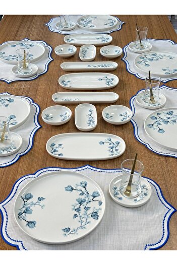 MD MİMOZA DEKOR Breakfast Set 41 Pieces for 6 People Anemon
