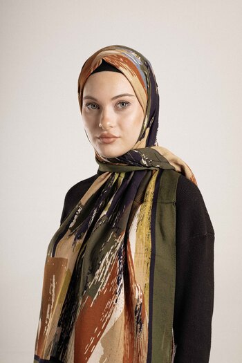 Akel Patterned Cotton Silk Shawl Pattern-4