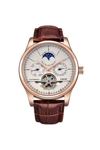 Lige Automatic mechanical watch, Lige, Elegant, Business, leather strap