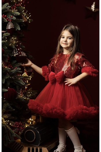 Lempika Red dress for little girls, Magical Christmas